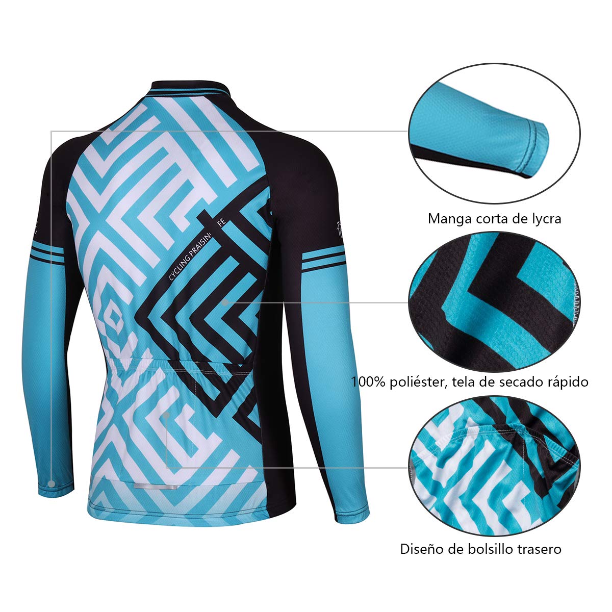 Meicynhoger Ropa Ciclismo Otoño Invierno para Hombre y Mujer,Ciclismo Maillot MTB de Manga Larga y Culotte Pantalones Acolchado 3D