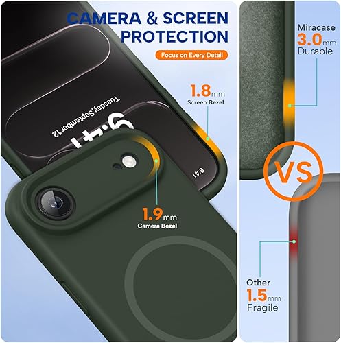 Miniatura 256 de Miracase - Funda diseñada para iPhone 11 con protector de pantalla, funda de goma de silicona líquida, protección total contra caídas y a prueba