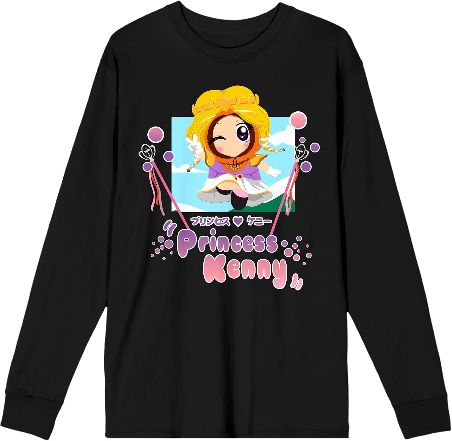 South Park Princess Kenny Adult Black Long Sleeve Crew Neck Tee