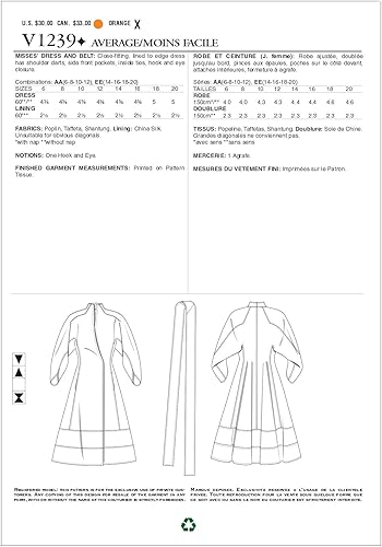 Miniatura 3 de VOGUE PATTERNS V1239 Vestido y cinturón de señorita, talla AA (6-8-10-12)