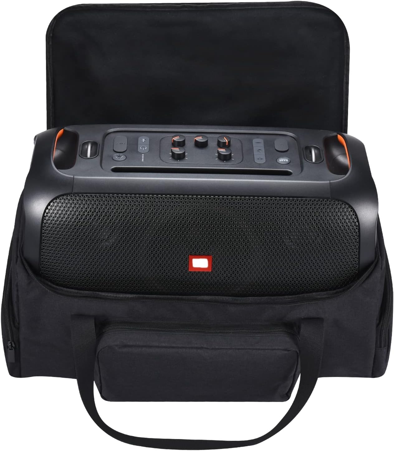 Case for JBL PartyBox On The Go Party Speaker,Tote Bag for PartyBox On-The-Go Rugged Shoulder Bag, Extra Storage Pockets for Microphones,Cable,Phone and Accessories(Black) - Image 5