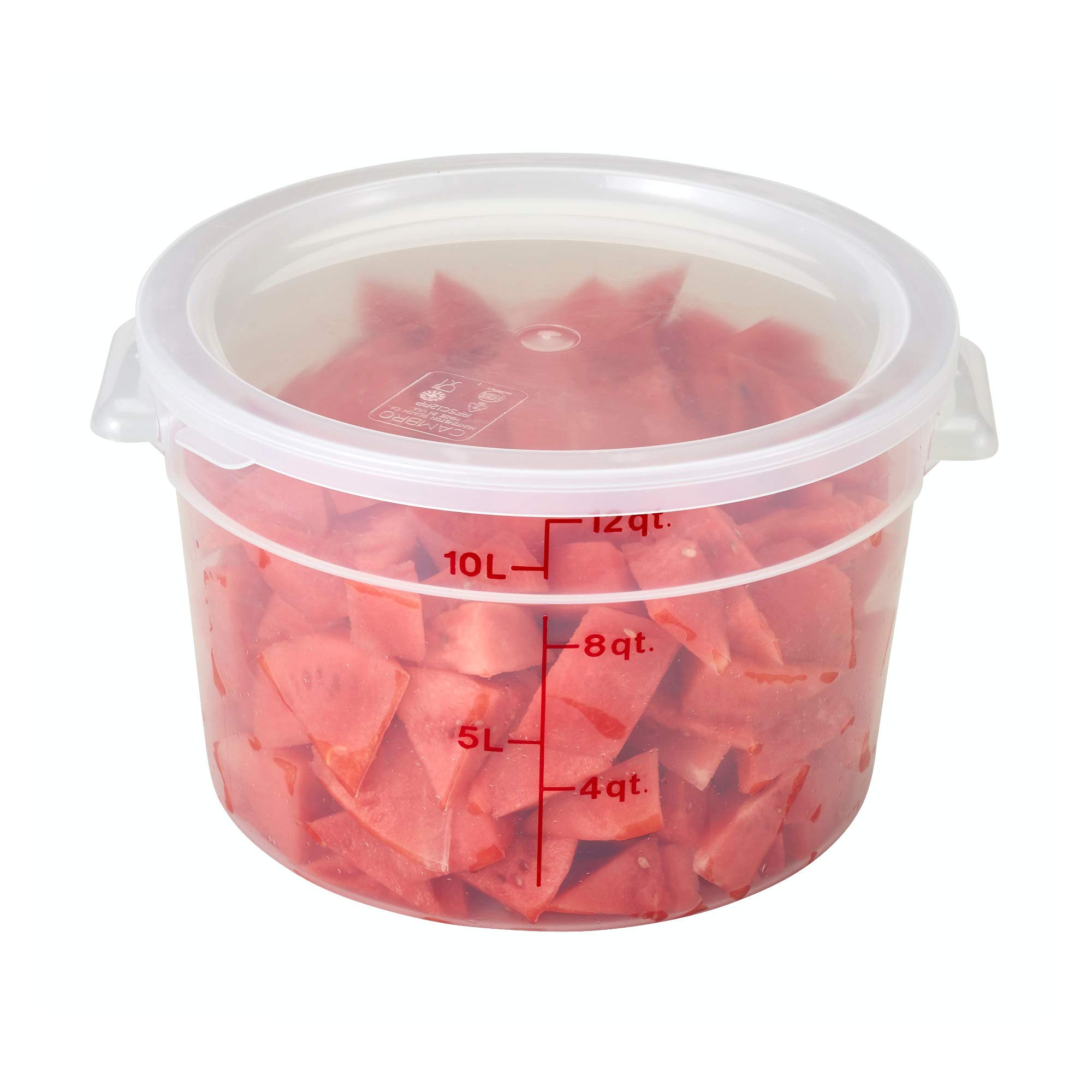 Lumintrail Cambro Runde Frischhaltedose mit Deckel, 12 Liter, durchscheinend, inklusive Messlöffel-Set