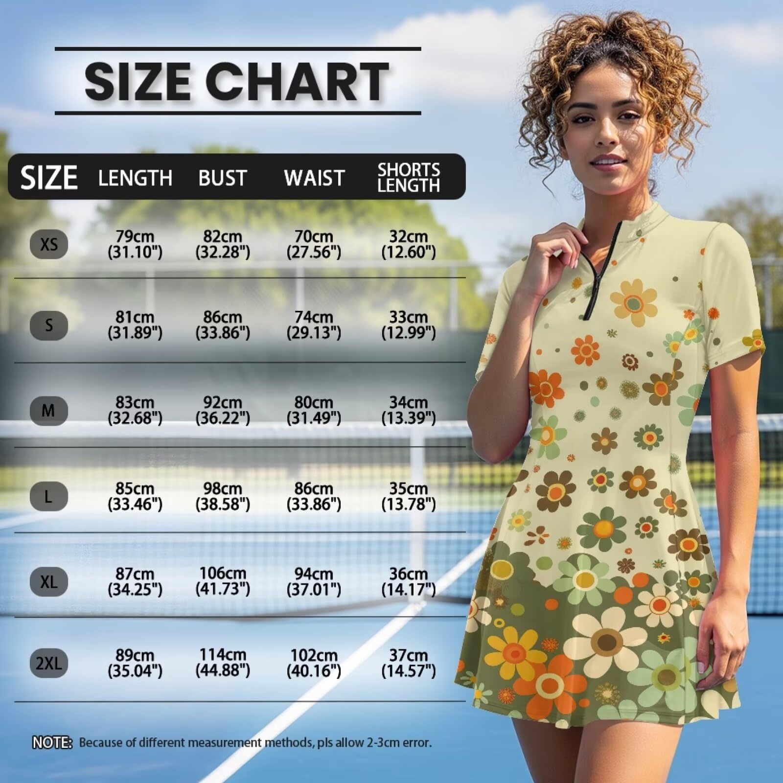 chaqlin Sukienka tenisowa dla kobiet z krótkim rękawem sukienki golfowe dla kobiet z szortami z wysokim stanem damska sukienka golfowa XS-2XL
