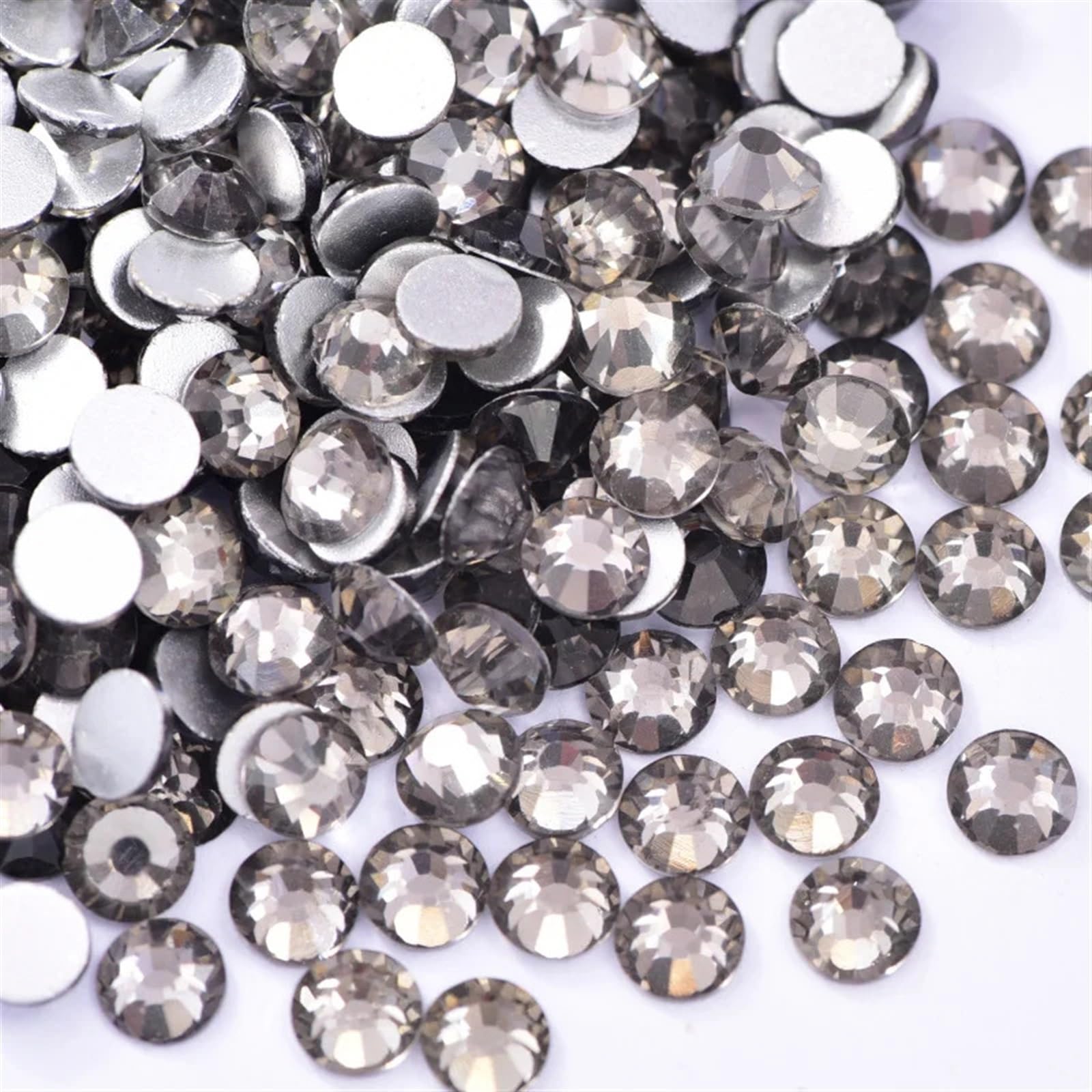 Hotfix Rhinestones Black Glass Strass Nail Art Rhinestones Flatback Jet Glue On Stones Non Hotfix Rhinestones for Nail Art Decorations Rhinestone (Color : Black Diamond, Size : SS34-288pcs)