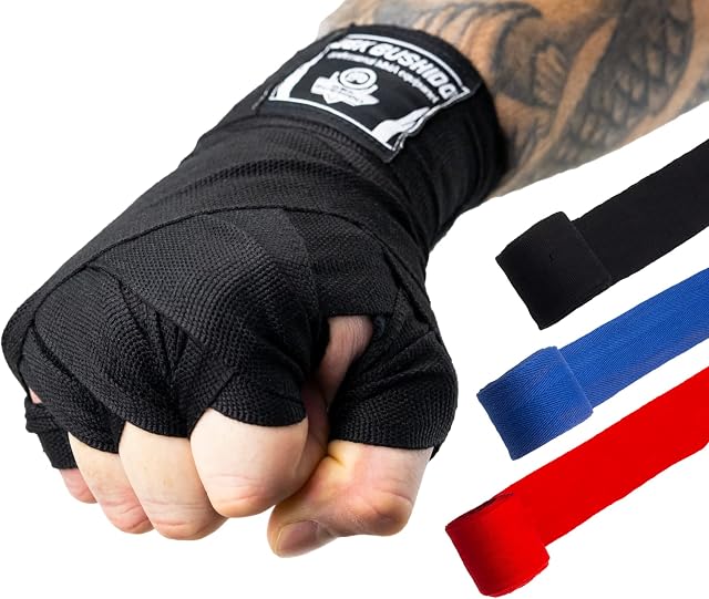 DBX BUSHIDO SPORT Bandaże bokserskie 4 m lub 2 m  bawełniane bandaże bokserskie dla mężczyzn  elastyczne bandaże bokserskie dla mężczyzn z mocnym zapięciem na rzepy  bandaż bokserski do sportów