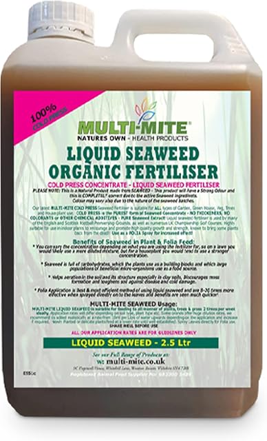 Multi-Mite® 2.5 Ltr LIQUID SEAWEED FAST Despatch - Organic Concentrate Plant Fertiliser Trees Lawn Veg and House Plants Root or Foliar Feed