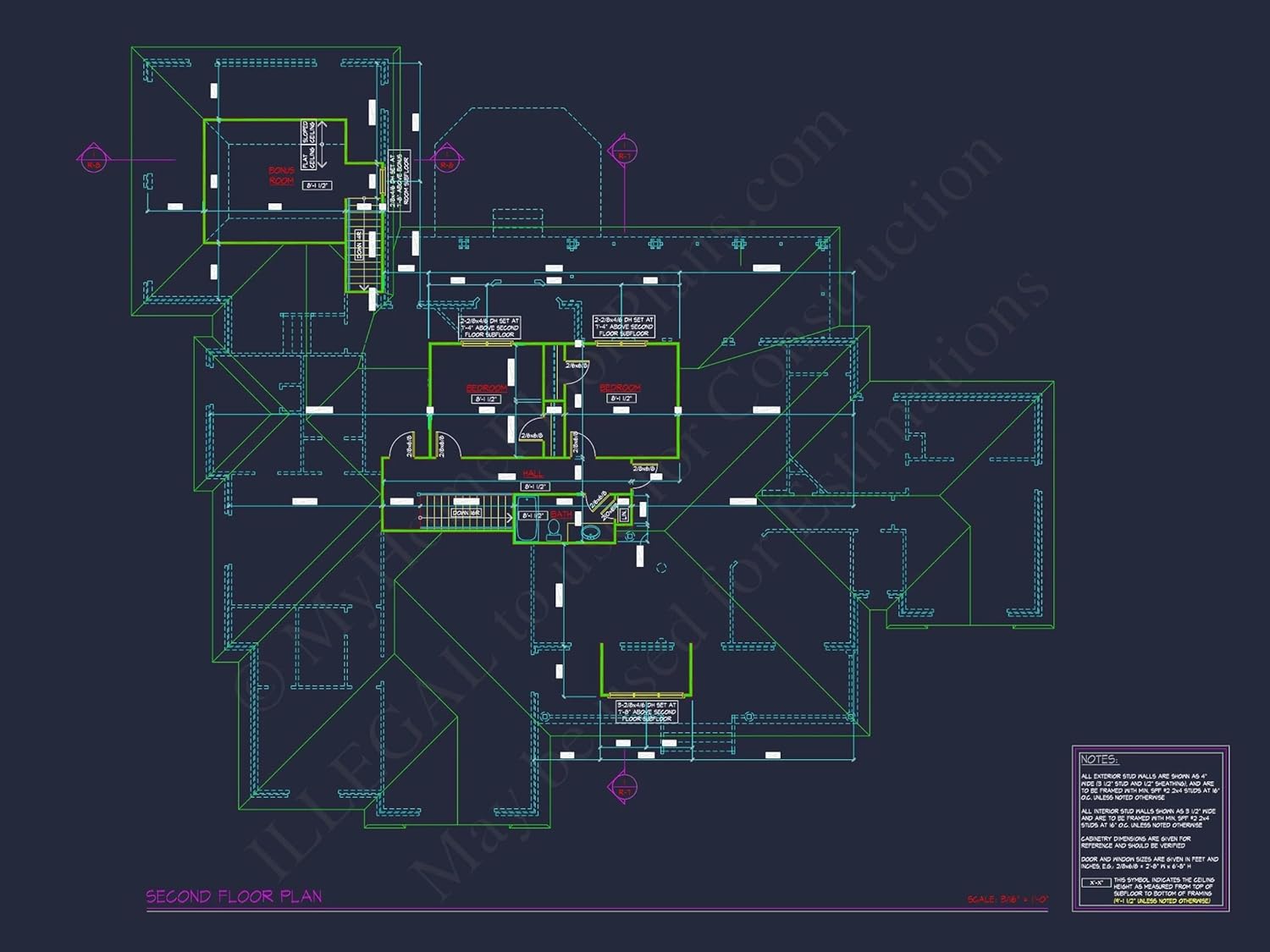 14-1637 HOUSE PLAN - Elegant House Floor Plan: Blueprint Designs with CAD Architecture