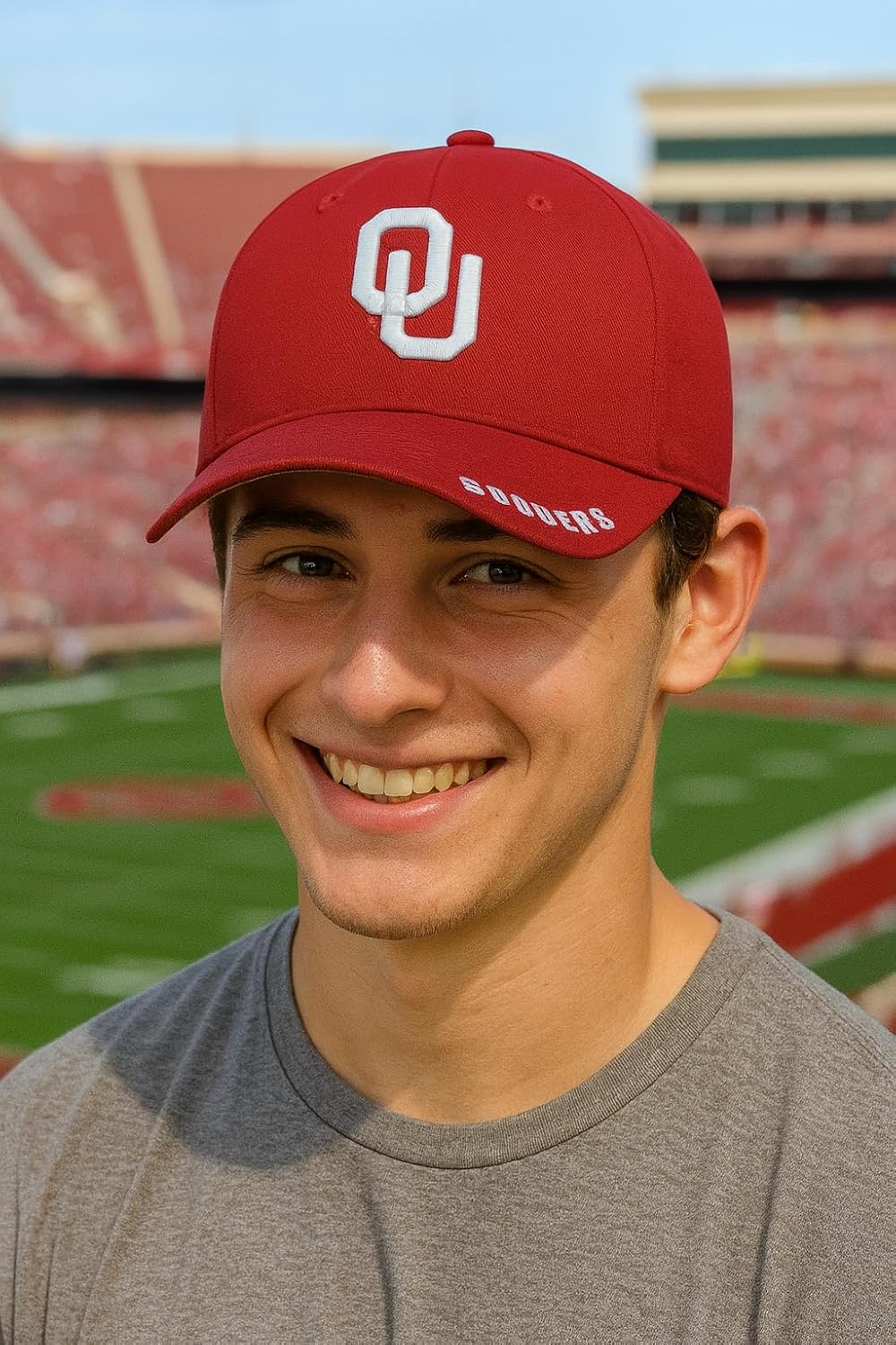 Oklahoma University Classic Edition Hat Adjustable Relaxed Fit Team Logo Cap (Crimson)