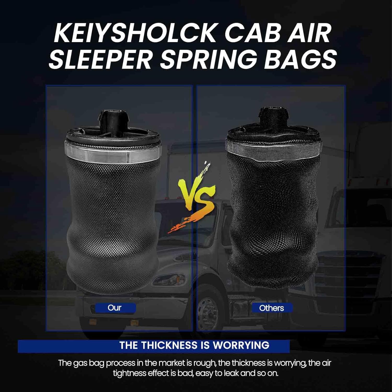 2pcs Cab Sleeper Air Spring Bag Compatible with W02-358-7206, Contitech AS7206, ContiTech SC31W206, Freightliner 18-29919-000 Peterbilt 579 Kenworth t680, For Century Class And Argosy