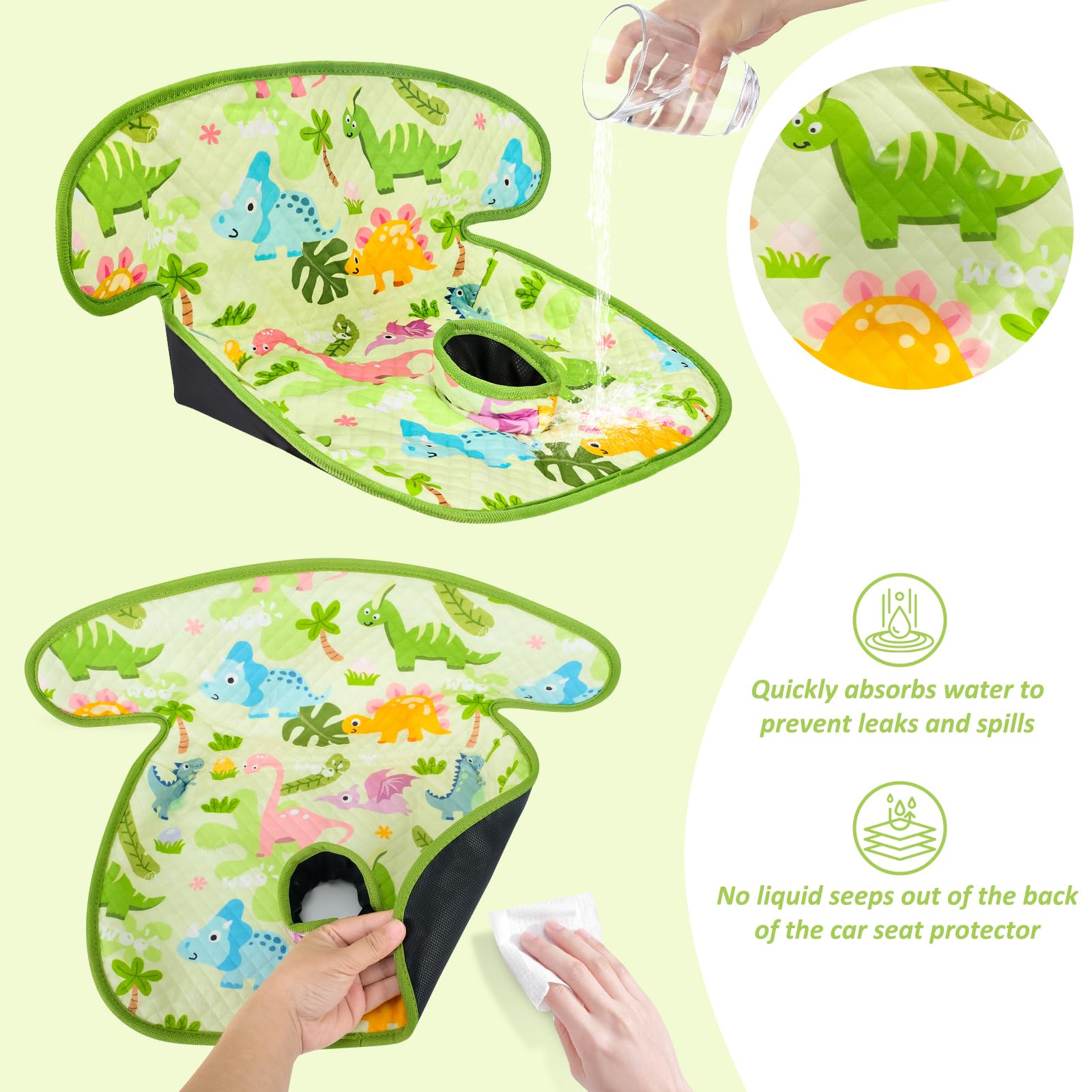 INFANZIA Dry Seat, Autositzschutz, wasserdicht, für Töpfchentraining für Kleinkinder, Babys und Kleinkinder, Piddle Pad für Kinderwagen, Grün, 1 Stück