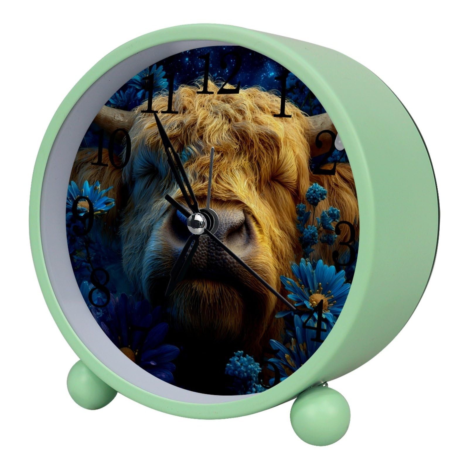 etoenbrc Watercolor Butterfly Silent Analog Alarm Clock Small Battery Operated Clock Slient Plastic Table Clock for Living Room Bedroom Color311