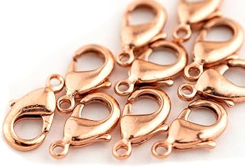 The Bead Chest Copper Lobster Clasps 12mm, Set of 10