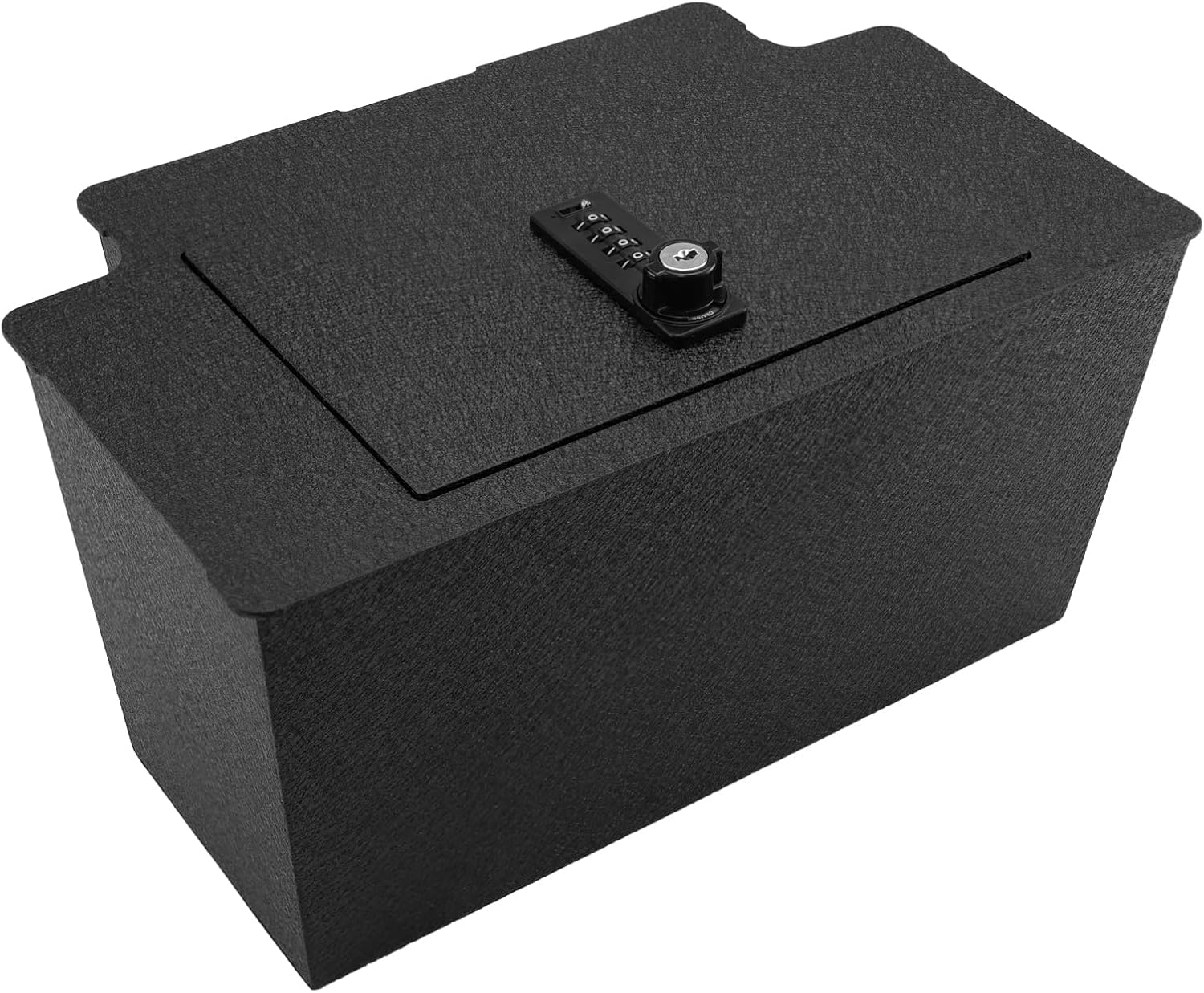 Center Console Gun Safe Vault - KEREN Vehicle Safe Vault Compatible with Chevrolet Silverado 2023-2026, Anti-Theft High Security Armrest Lock Box with Biometric Fingerprint Lock with Backup Key.