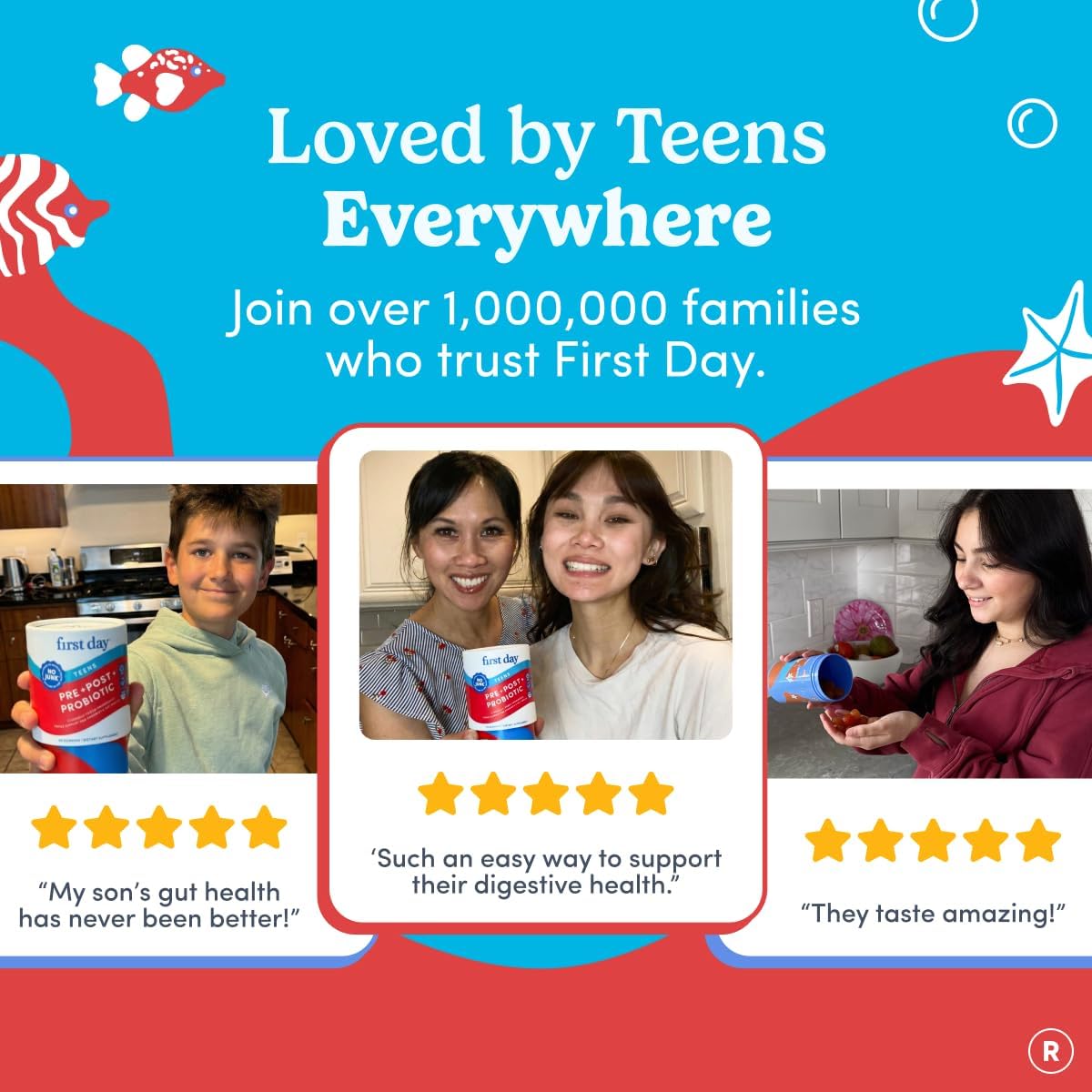 FIRST DAY Teens’ Gut Sustainer Tribiotic Gummies – 3-in-1 Prebiotic, Probiotic & Postbiotic Supplement – Supports Digestive, Skin, Oral & Immune Health, Nutrient Absorption & Growth – 60-Day Supply - Image 9