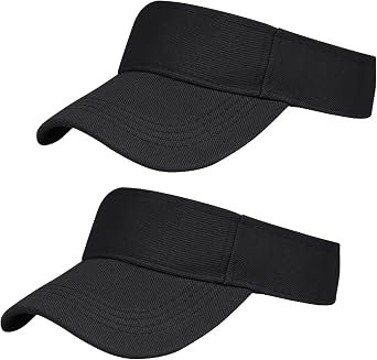 Rbenxia 2 Pieces of Adjustable Sport Visors Sun Visor Hats Cap Visors for Women and Men
