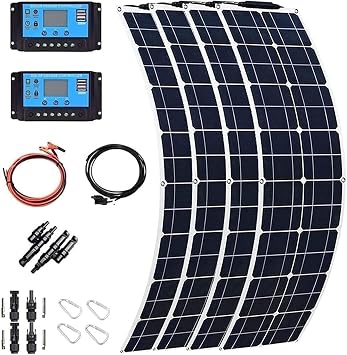 Flexible Solar Panel 400W 600W 800W 1200W High Efficiency Monocrystalline PV Module for Home, Camping, Boat, Caravan, RV and Other Off-Grid Applications4x200W