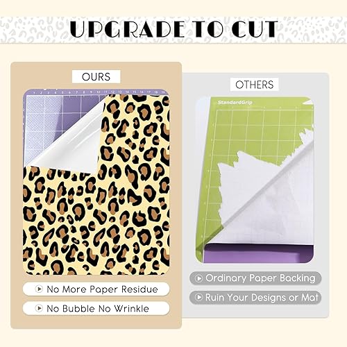 Miniatura 103 de Tintnut Vinilo permanente – 10 hojas de 12 x 10 pulgadas, hojas de vinilo adhesivo permanente de leopardo arcoíris, vinilo adhesivo permanente