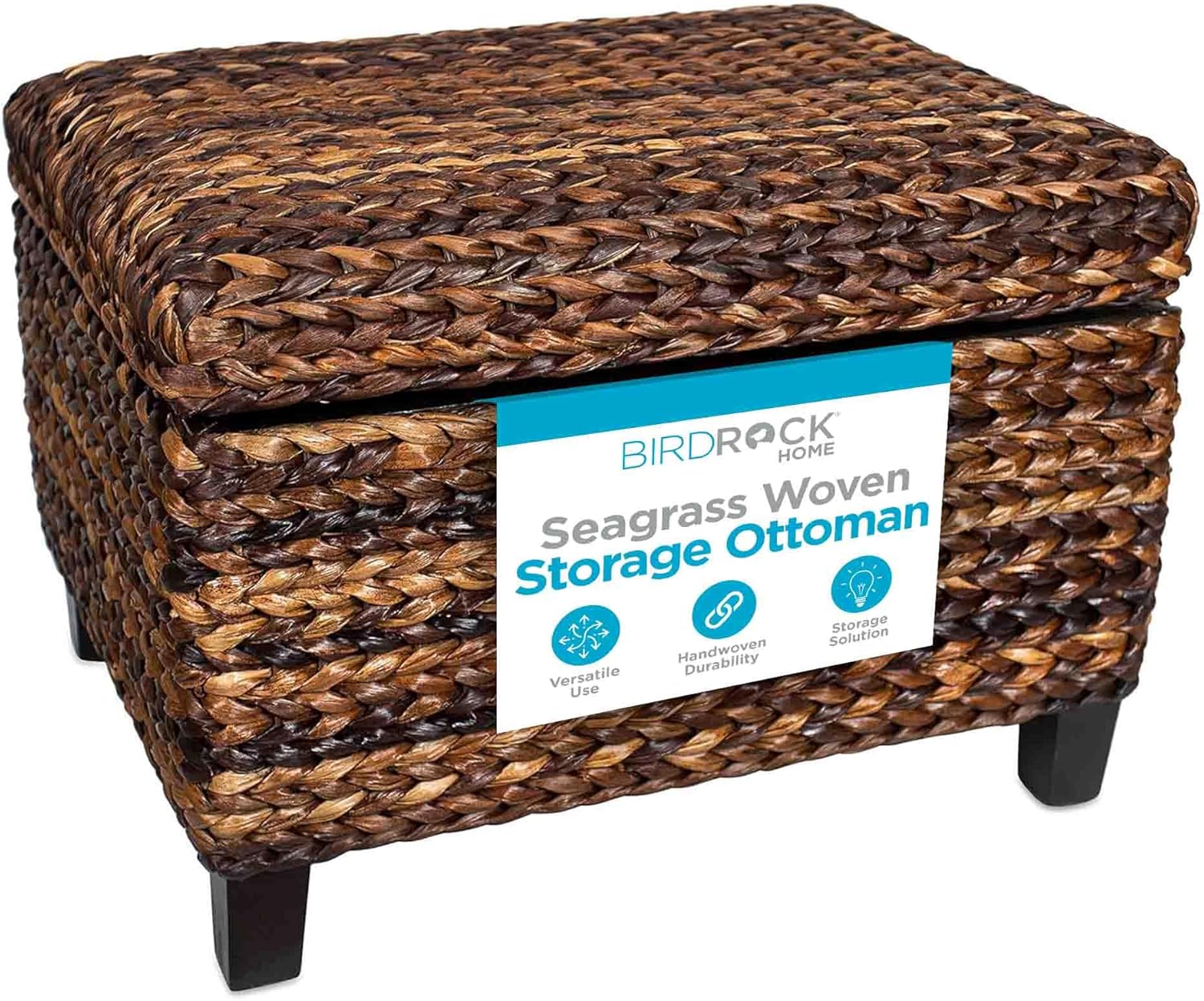 Birdrock Home Seagrass Storage Ottoman Review: Stylish Patio Blanket Storage for Backyard Living