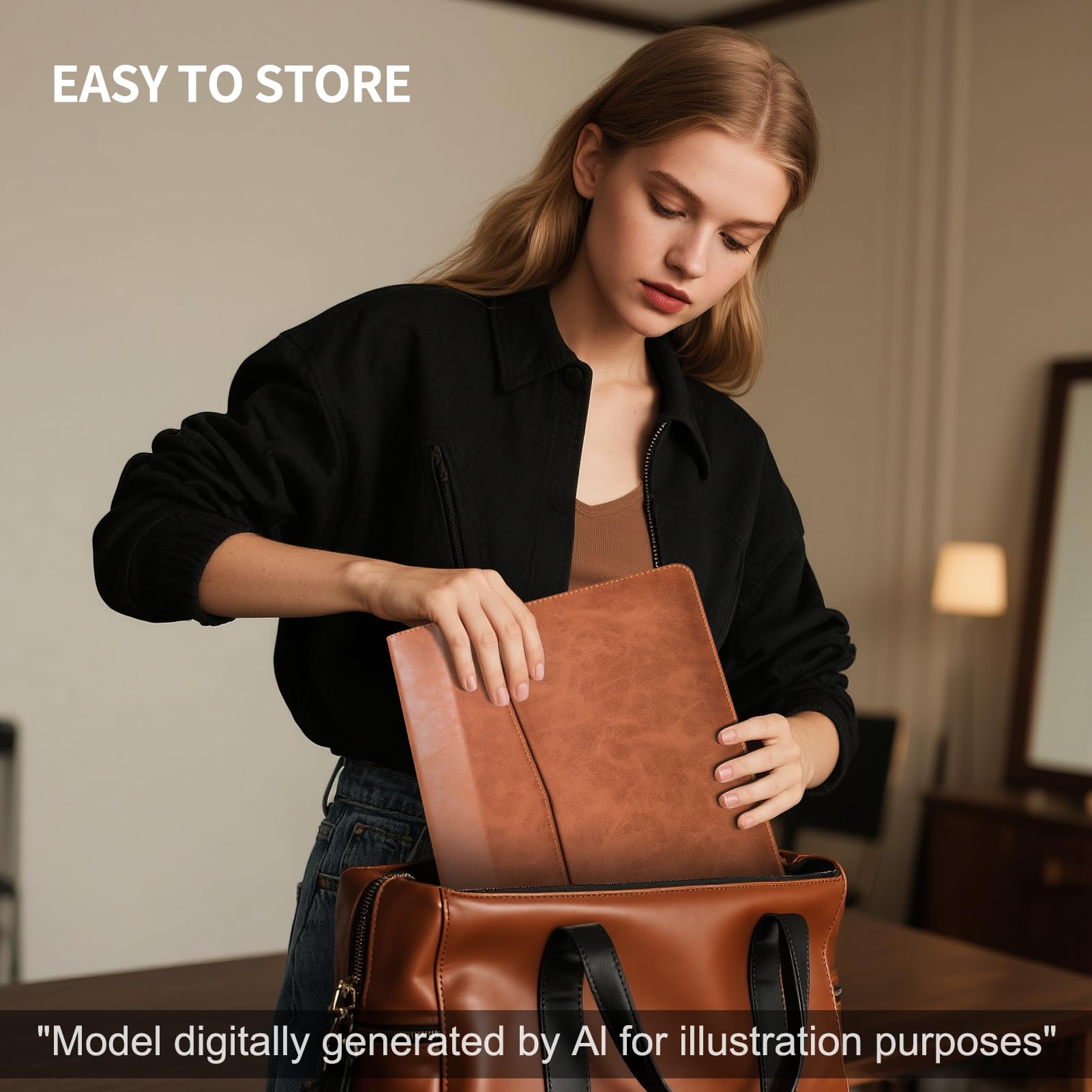 Funda de piel para laptop de 16 pulgadas compatible con MacBook Pro de 16 pulgadas M5 M4 M3 M2 M1 Pro/Max y MacBook Air de 15 pulgadas M5 M4 M3 M2, funda protectora de piel auténtica, marrón
