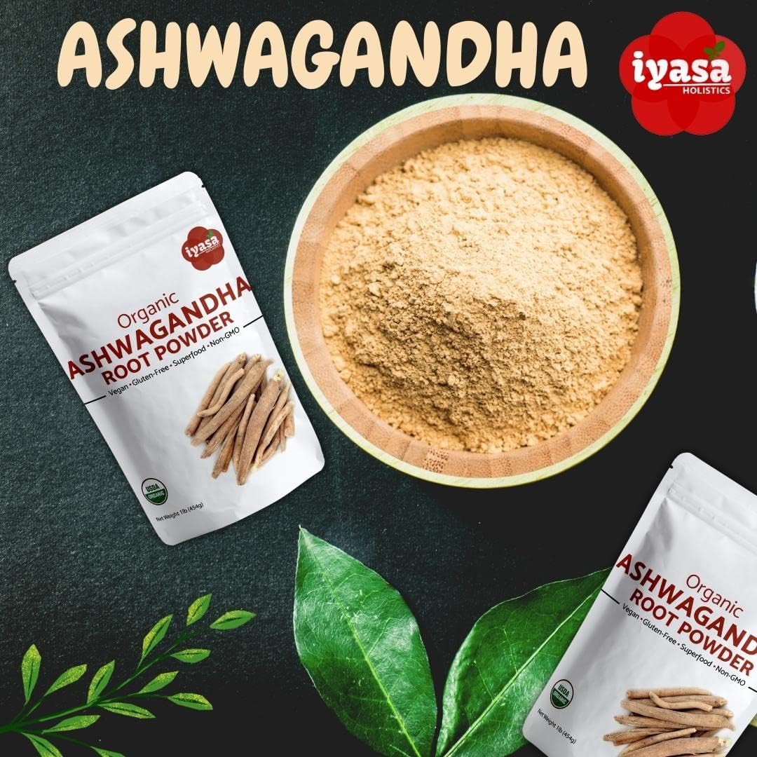 Organic Ashwagandha Powder, Withania Somnifera, Raw Superfood, Workout Supplement, Resealable Pack