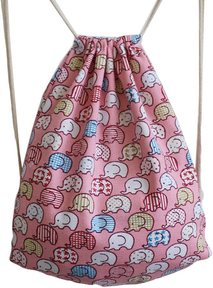 Thinkbay Fashion Canvas Kids Cartoon Printed Drawstring Backpack