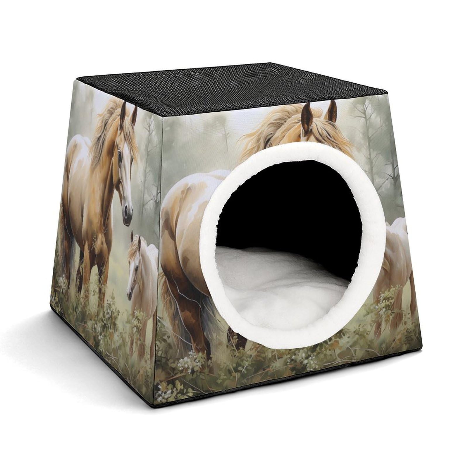 Maison pour chien brodée et pliable : un nid douillet chic pour chat et lapin