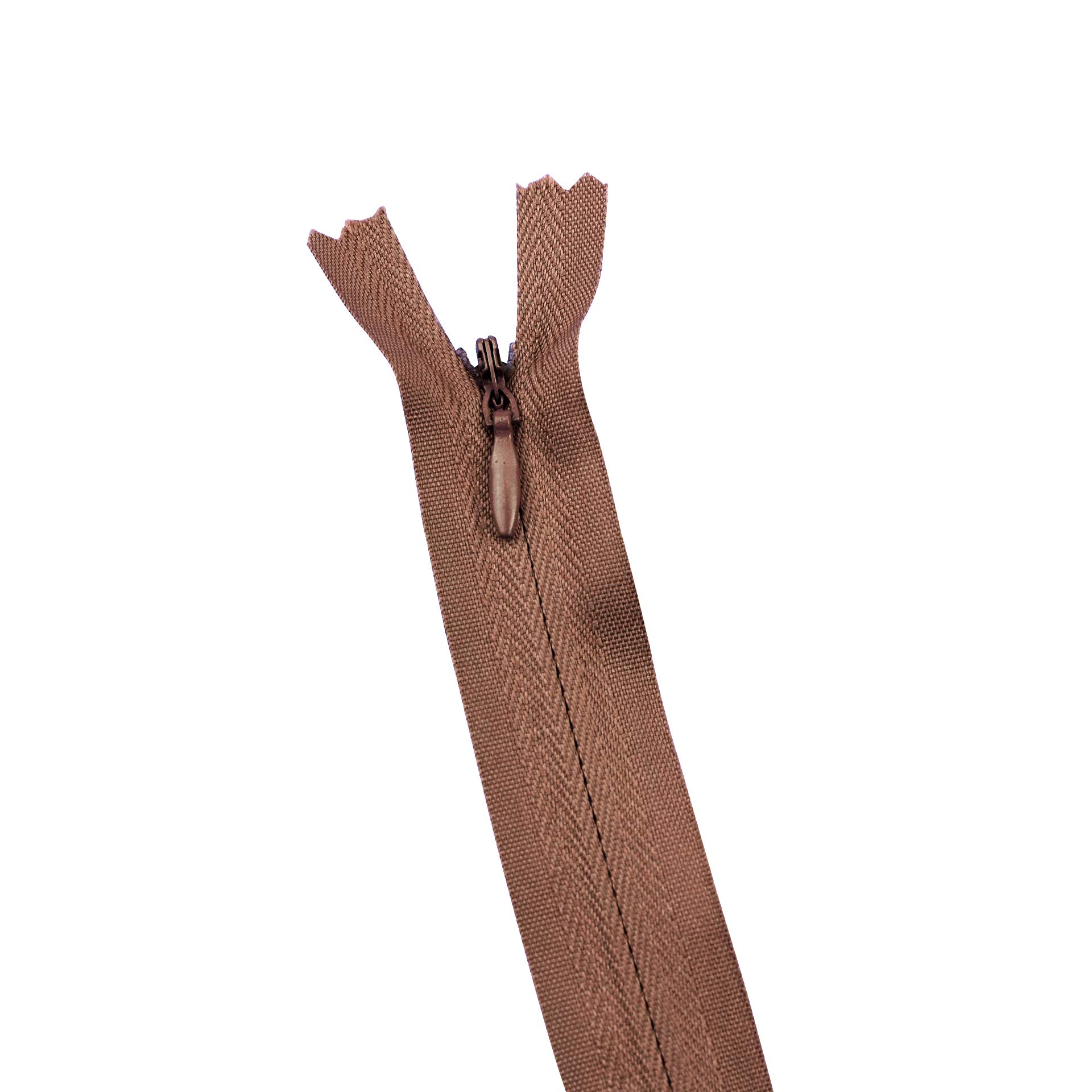 Zippers Sewing, Invisible Zipper Nylon 60cm Multicolor Pack of 20 for DIY Sewing(Brown)