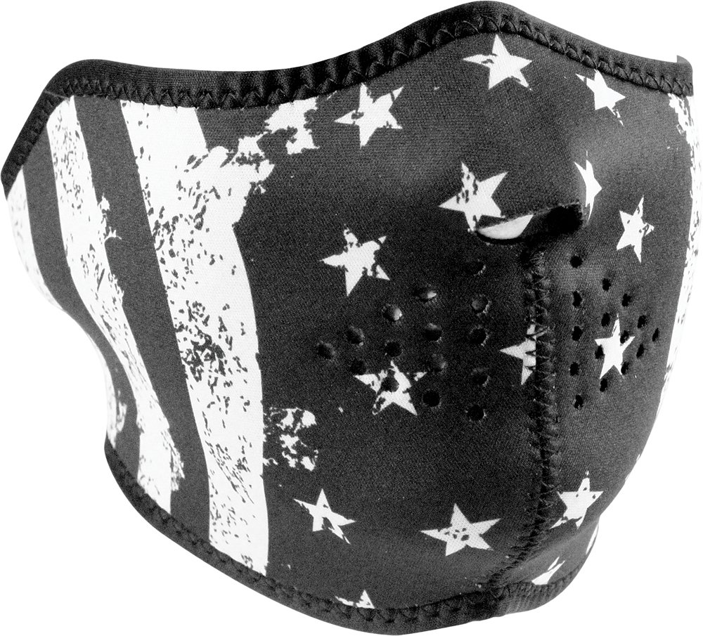 Zanheadgear Neoprene Half Face Mask, Black and White Flag