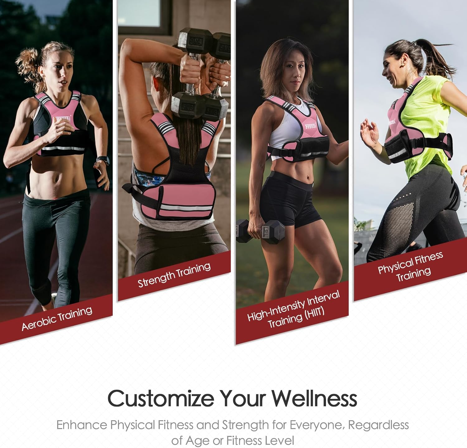 Feyachi Adjustable Weighted Vest - 3-12 lbs/12-20 lbs/20-32 lbs X Type Weight Vest with Reflective Stripe Ideal for Running Workout and Training