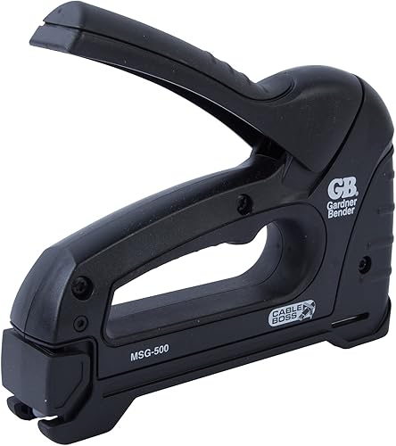 Miniatura 2 de Gardner Bender MSG-501B - Pistola grapadora de cable resistente, grado profesional, asegura (NM) coaxial y cable de bajo voltaje, negro