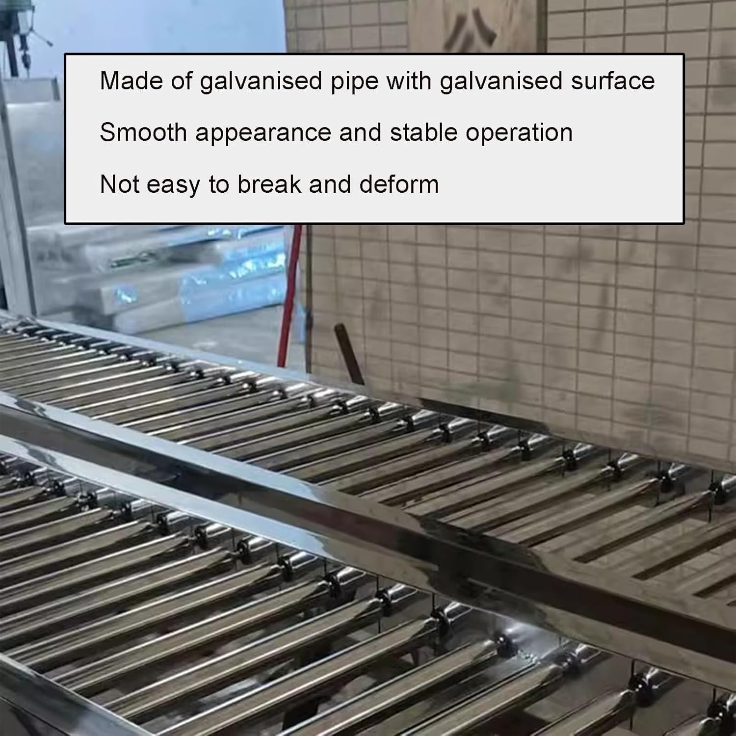 Convoyeur à Rouleaux Non Motorisé Léger 30x200 Cm - Cadre Acier, Rouleaux ABS - Pour Déchargement Gravitaire