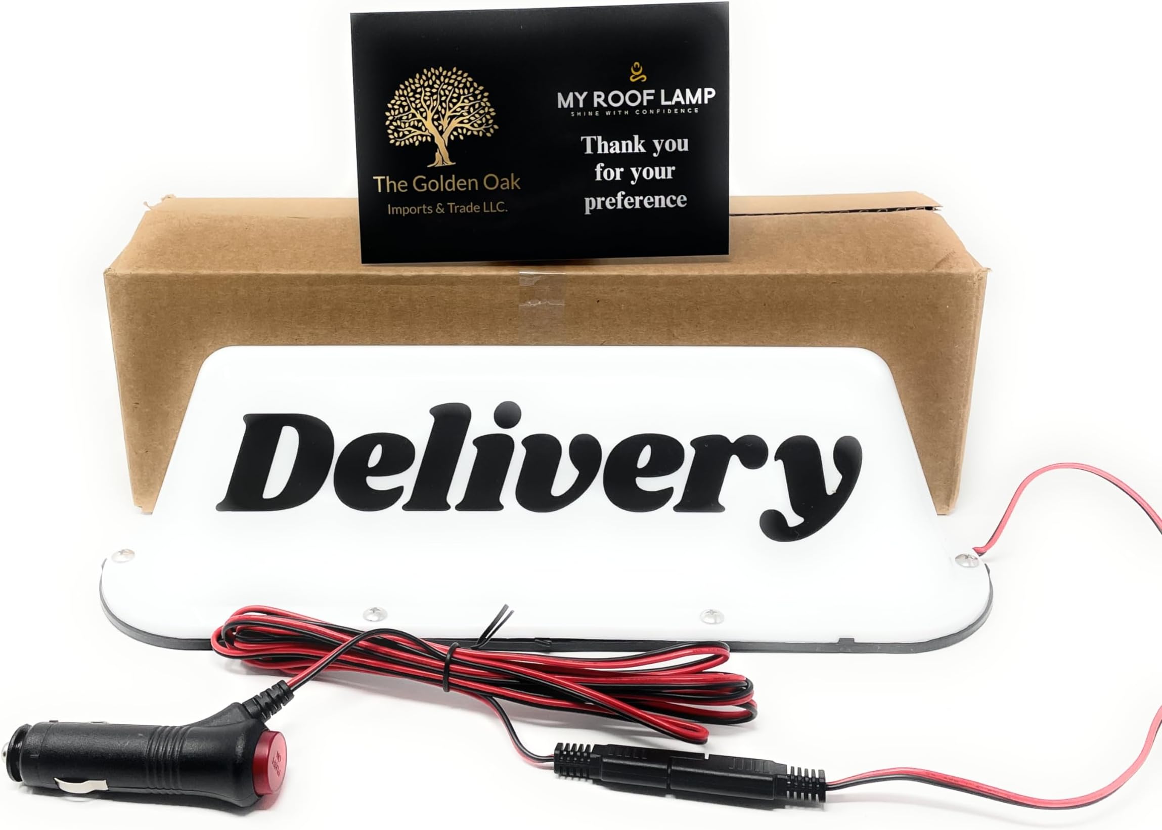 #736-12V LED Magnetic Delivery Car Roof Sign - Waterproof Illuminated Top Roof Light -