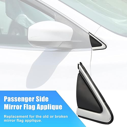 Miniatura 3 de X AUTOHAUX Aplique de bandera de espejo lateral del pasajero para Nissan Sentra 2013-2019 RH espejo bandera cubierta derecha puerta esquina acabador