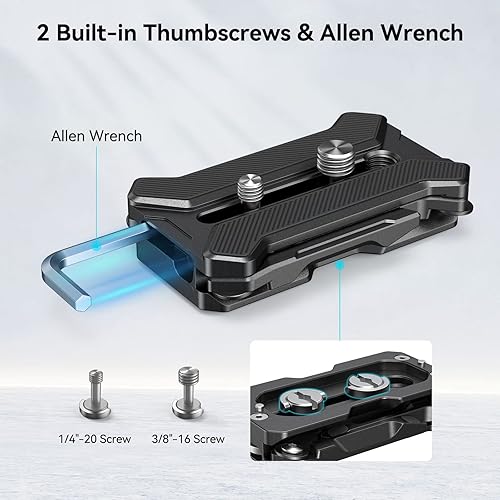 Miniatura 7 de SMALLRIG Placa de liberación rápida para tipo Arca, carga máxima de 44.1 libras (44.1 lbs), soporte cuadrúpedo plegable para lentes de cámara dentro