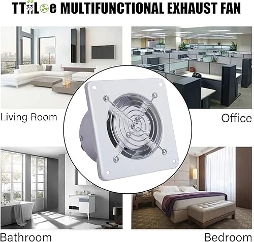 Miniatura 10 de Ventilador de escape de 4 pulgadas, ventilador de ventilación automático montado en la pared, ventilador de ventanas de baño de 110 V, extractor de