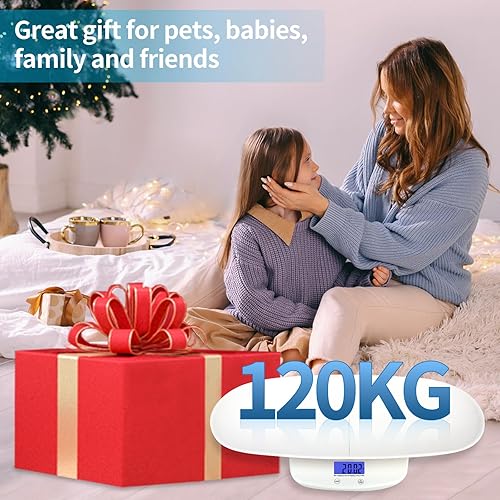 Miniatura 6 de AOOEAENN Escala para bebés. Mide el crecimiento de los recién nacidos. Infantes. Niños.Adultos.Gatos y perros-Hasta 265 libras. Rastrea el peso en