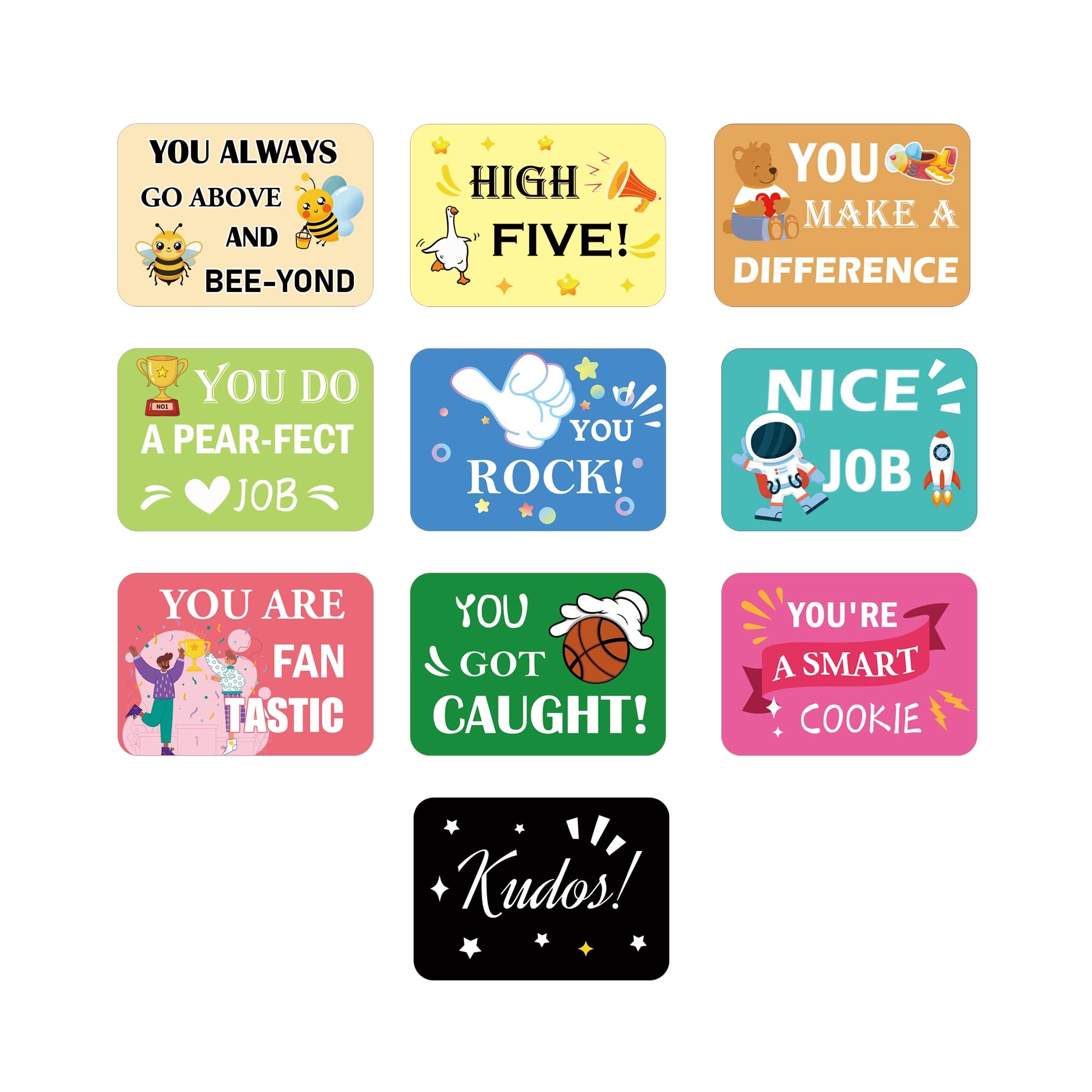 2 x 3.5 Inch Employee Appreciation Cards Kudos Cards Recognition Blank Back Postcard