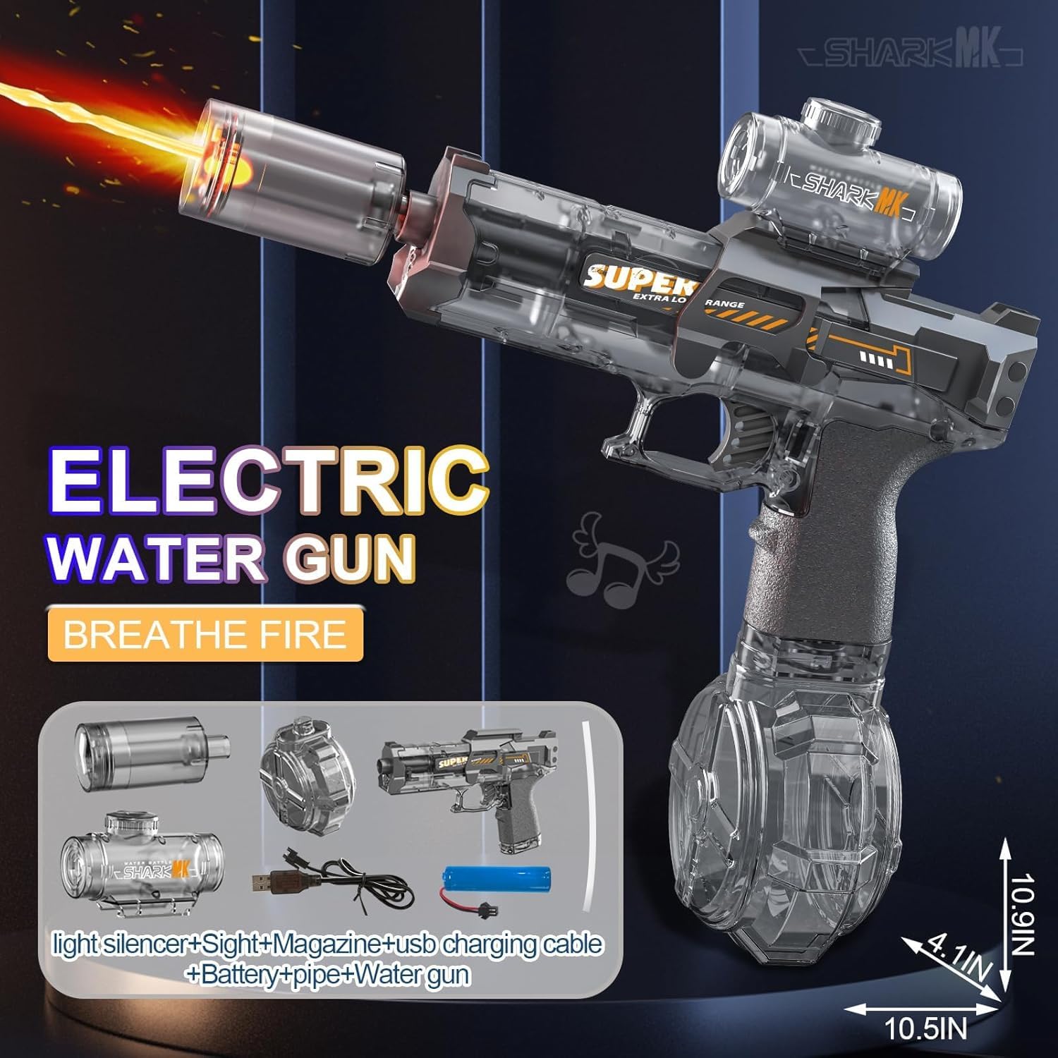 2 Pack Electric Water Gun, Automatic Water Gun Pistol with LED Light, 24-26 FT Range Large Capacity Electric Water Guns - Image 6