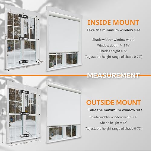 Miniatura 7 de MUSCLEAREA Persianas motorizadas con control remoto, persianas inteligentes opacas para ventana, persianas automáticas inalámbricas, persianas