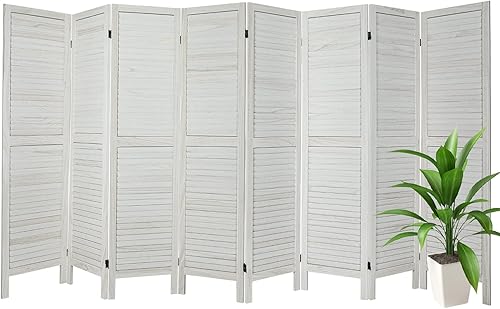 Ecomex Divisor de habitación de 8 paneles, separadores de habitación de 5.6 pies de alto y pantallas de privacidad plegables, pantalla divisora de