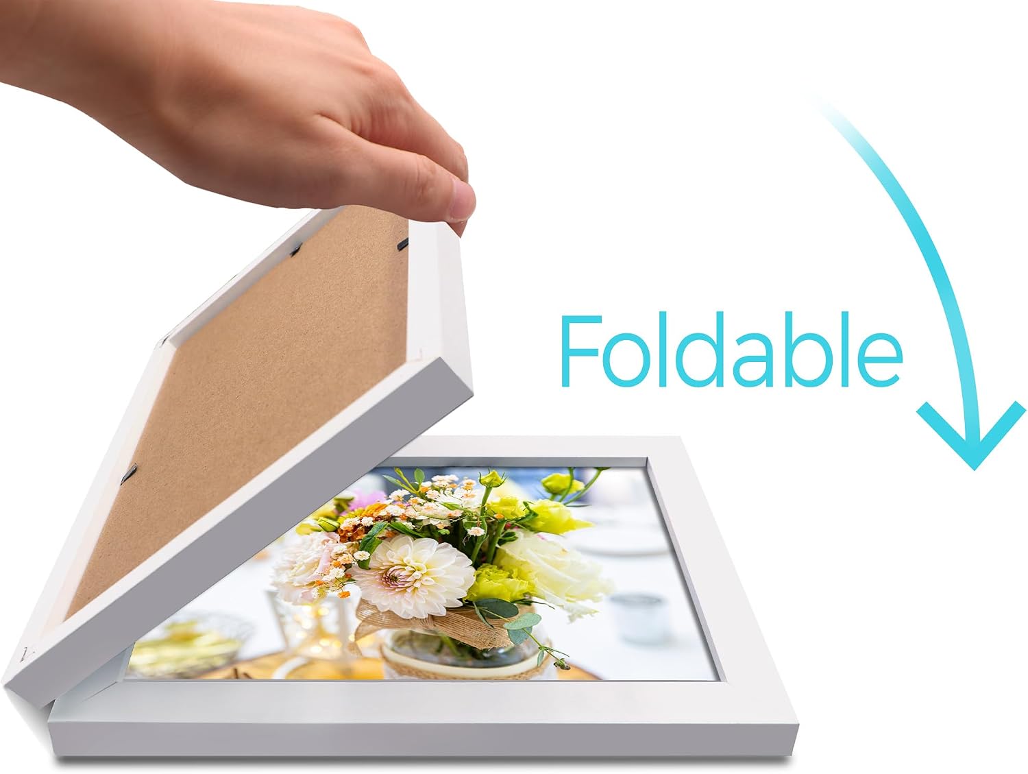 4x6 Vertical Horizontal Double Picture Frame, White Modern Wood Frame image 3