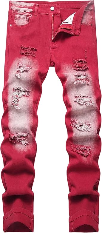 Slim Fit Jeans for Men Mens Ripped Jeans Slim Fit Skinny Stretch Jeans Pants