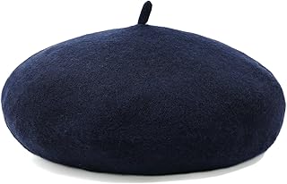 Women French Wool Beret Hats - Solid Color Classic Beanie Winter Cap