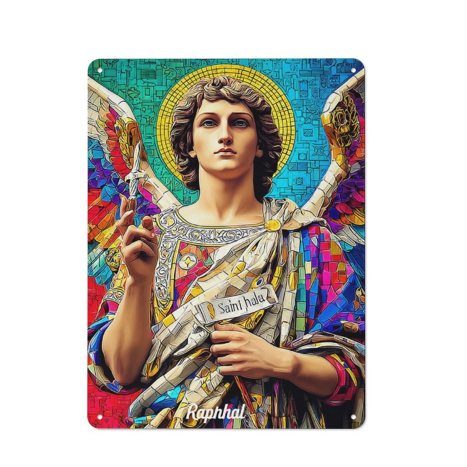 Junmoney Saintly Guardian Angel Artwork Retro Metal Sign 40X30cm For Garage Wall, For Home Interiors And Metal Sign Collectors