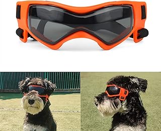 Enjoying Dog Sunglasses Small to Medium UV Protection Puppy Goggles Windproof Pet Glasses for Doggy Eyes Protective, Cool Orange