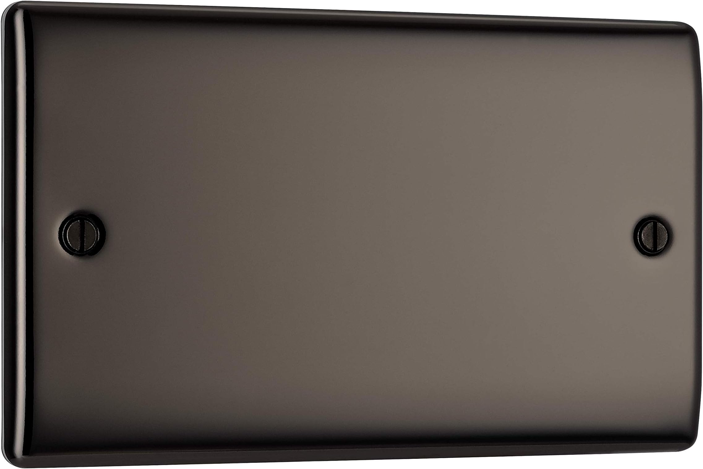BG Electrical Double Blank Plate, Black Nickel