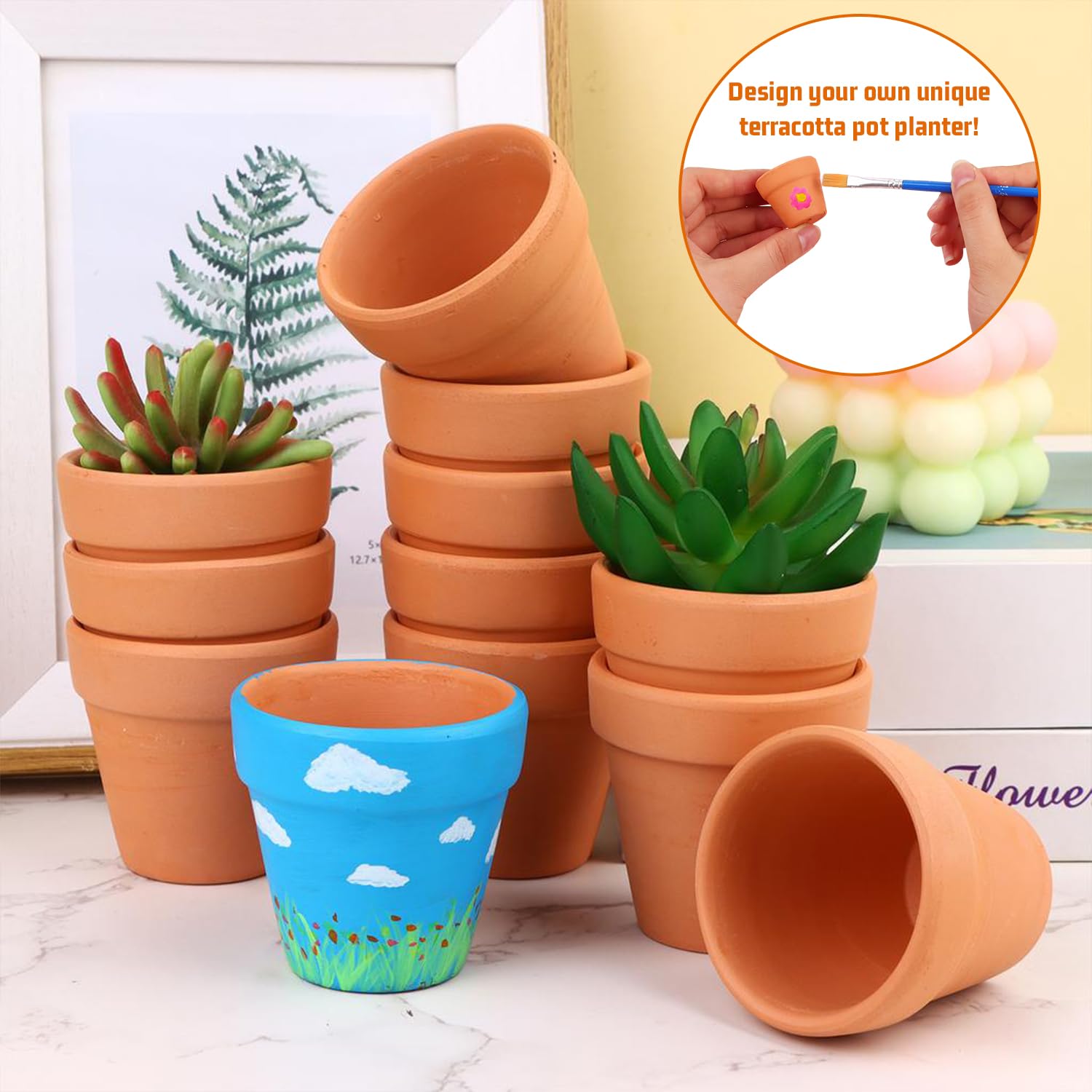 Pilikoll 30 Pezzi 3.5x3 cm Mini Vaso Terracotta con Foro di Scarico Vasetti Terracotta Piccoli Terracotta Vasi per Piccola Pianta Vaso Terracotta in Argilla Rosso per Piante Aromatiche, Fiori, Semi