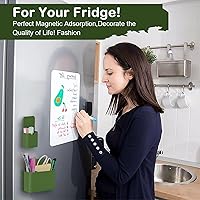 Vista 6 de Soporte magnético para bolígrafos, paquete de 2 soportes magnéticos para rotuladores de borrado en seco con compartimentos generosos, organizador