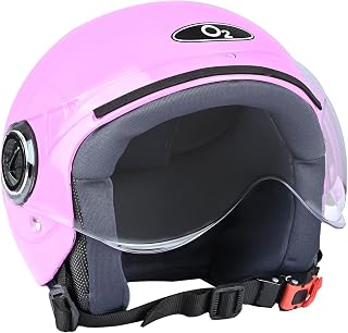 O2 Open Face / Half face Helmet Unisex for Bike Women Men ISI Certified with Clear Visor Smooth Finish Lightweight & Compa... Price In India