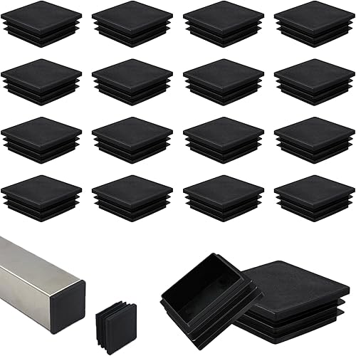 Paquete de 140 tapones de tubo, inserto de plástico cuadrado de 2 pulgadas, tapas de extremo cuadradas para poste de tubo, patas de silla, equipo de